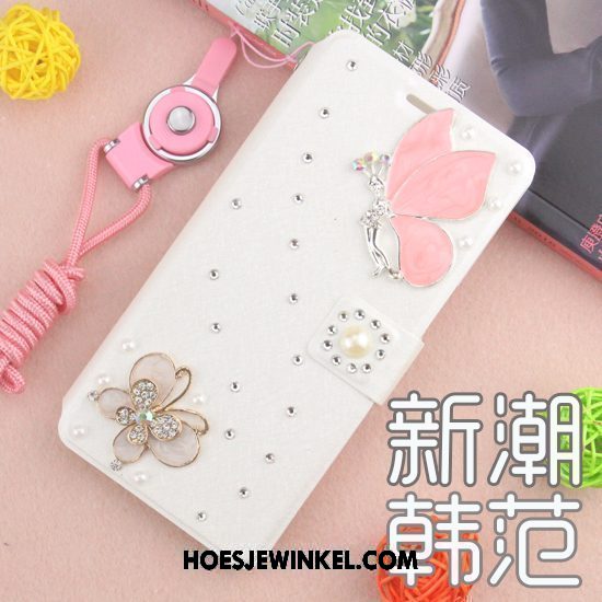 Xiaomi Redmi 6 Hoesje Hoes Rood Bescherming, Xiaomi Redmi 6 Hoesje Roze Leren Etui Beige