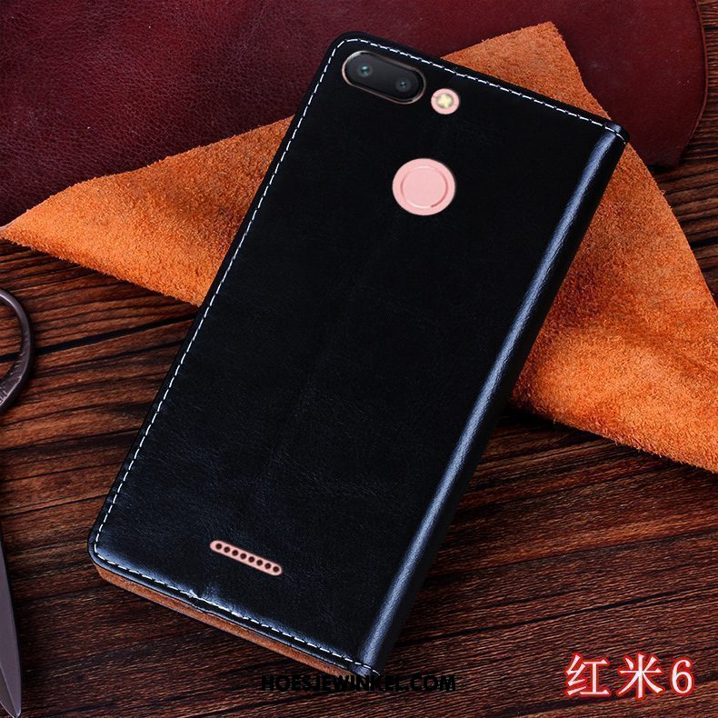 Xiaomi Redmi 6 Hoesje Leren Etui Siliconen Persoonlijk, Xiaomi Redmi 6 Hoesje Mobiele Telefoon Blauw Beige