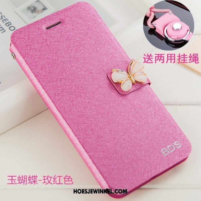 Xiaomi Redmi 6 Hoesje Mini Rood Leren Etui, Xiaomi Redmi 6 Hoesje Anti-fall Bescherming Beige