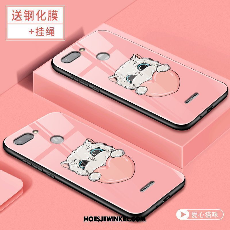 Xiaomi Redmi 6 Hoesje Mini Scheppend Hard, Xiaomi Redmi 6 Hoesje Rood Spotprent Beige