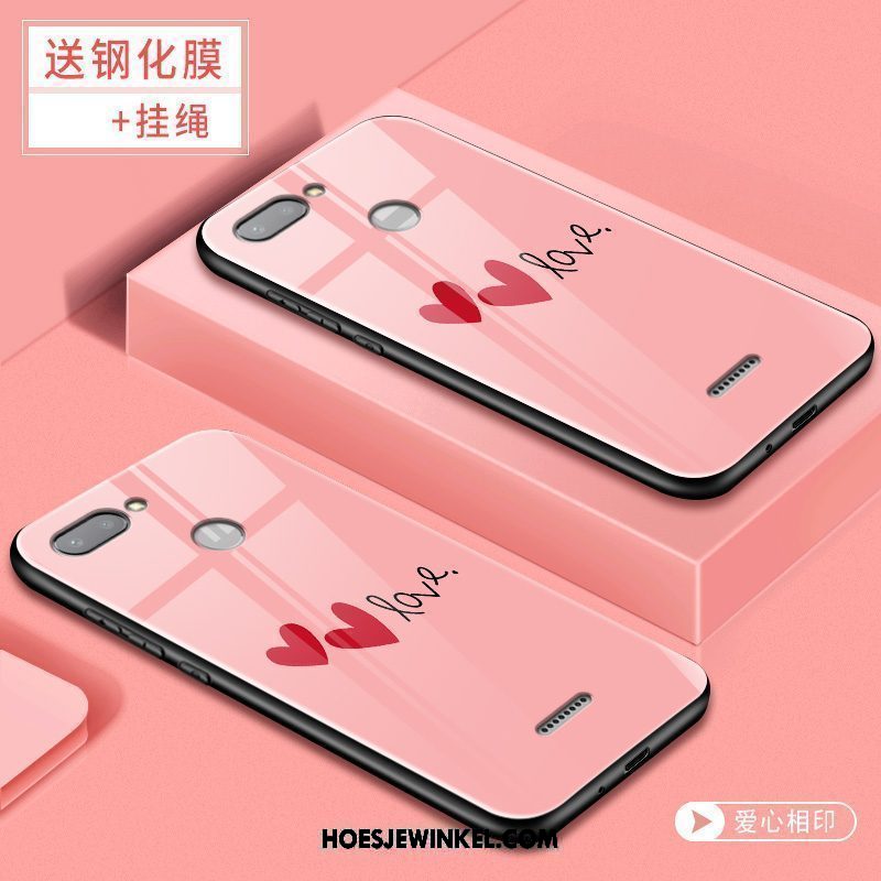 Xiaomi Redmi 6 Hoesje Mini Scheppend Hard, Xiaomi Redmi 6 Hoesje Rood Spotprent Beige