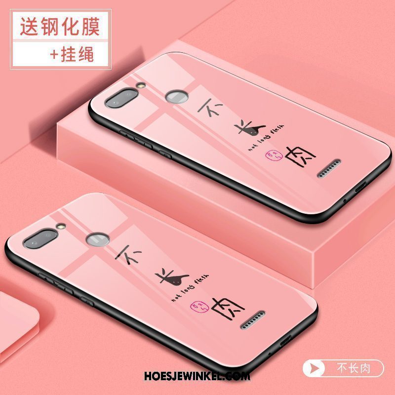 Xiaomi Redmi 6 Hoesje Mini Scheppend Hard, Xiaomi Redmi 6 Hoesje Rood Spotprent Beige