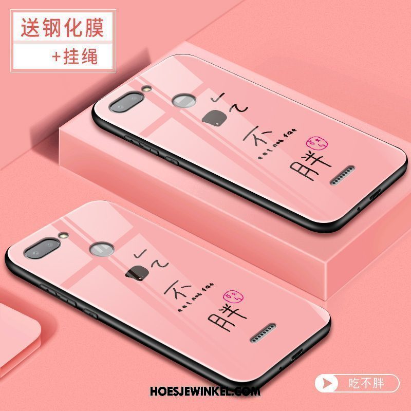 Xiaomi Redmi 6 Hoesje Mini Scheppend Hard, Xiaomi Redmi 6 Hoesje Rood Spotprent Beige