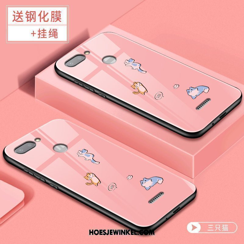 Xiaomi Redmi 6 Hoesje Mini Scheppend Hard, Xiaomi Redmi 6 Hoesje Rood Spotprent Beige