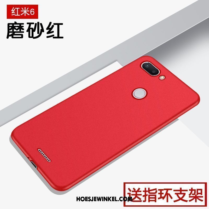 Xiaomi Redmi 6 Hoesje Rood Scheppend Siliconen, Xiaomi Redmi 6 Hoesje Hoes Mobiele Telefoon Beige