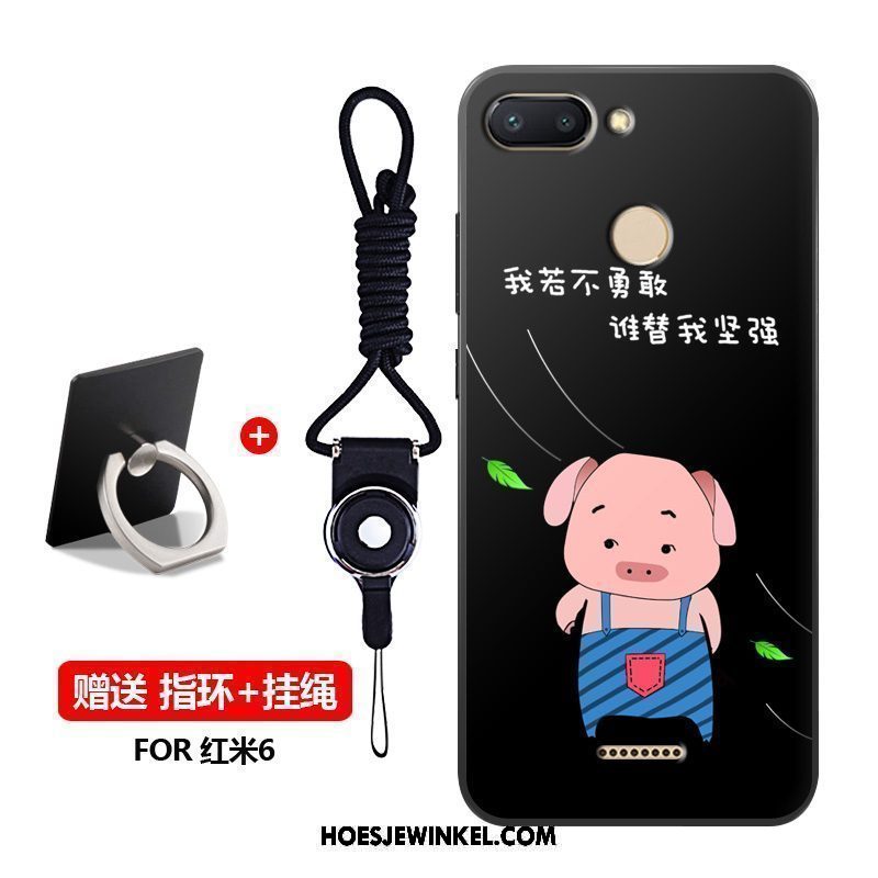 Xiaomi Redmi 6 Hoesje Rood Schrobben Hoes, Xiaomi Redmi 6 Hoesje Zacht Zwart Beige