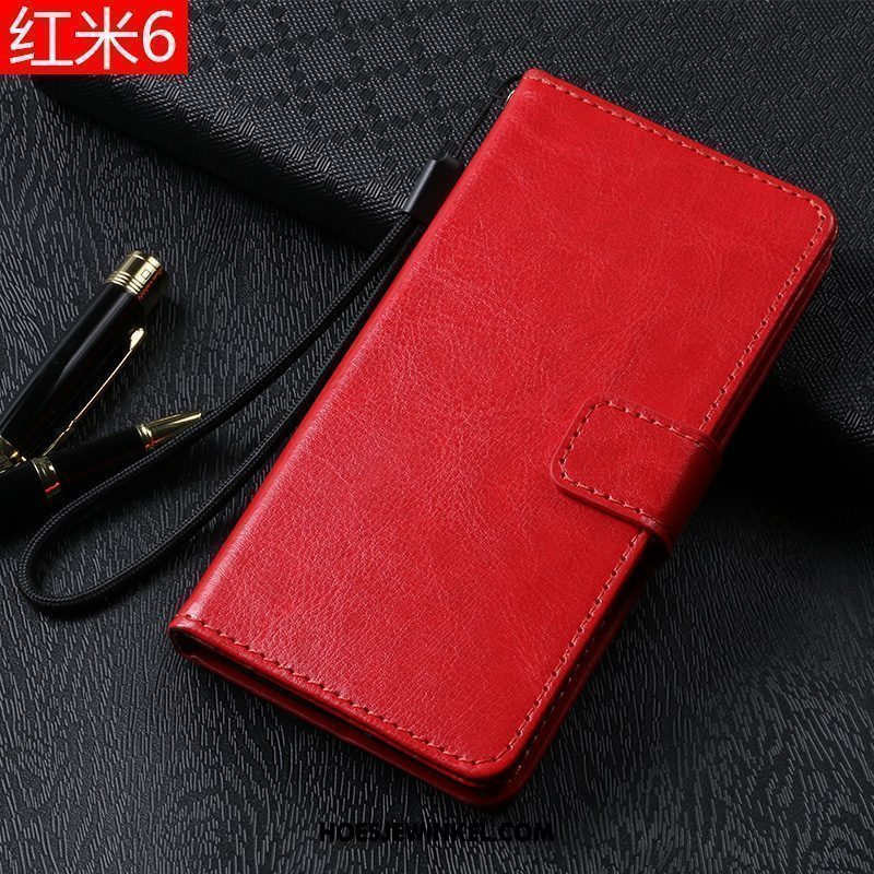 Xiaomi Redmi 6 Hoesje Roze Anti-fall Folio, Xiaomi Redmi 6 Hoesje Mini Hoes Beige