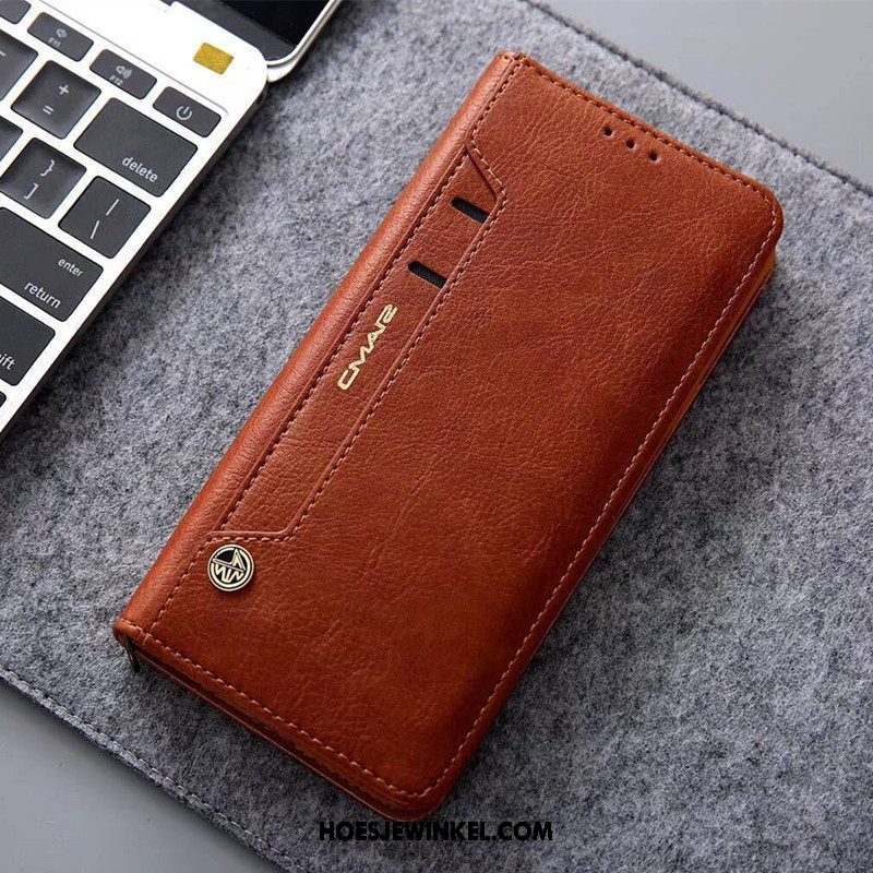 Xiaomi Redmi 6a Hoesje Bescherming Hoes Folio, Xiaomi Redmi 6a Hoesje Leren Etui Zwart