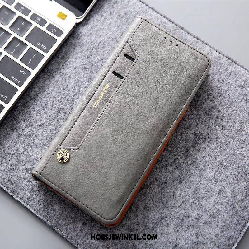 Xiaomi Redmi 6a Hoesje Bescherming Hoes Folio, Xiaomi Redmi 6a Hoesje Leren Etui Zwart