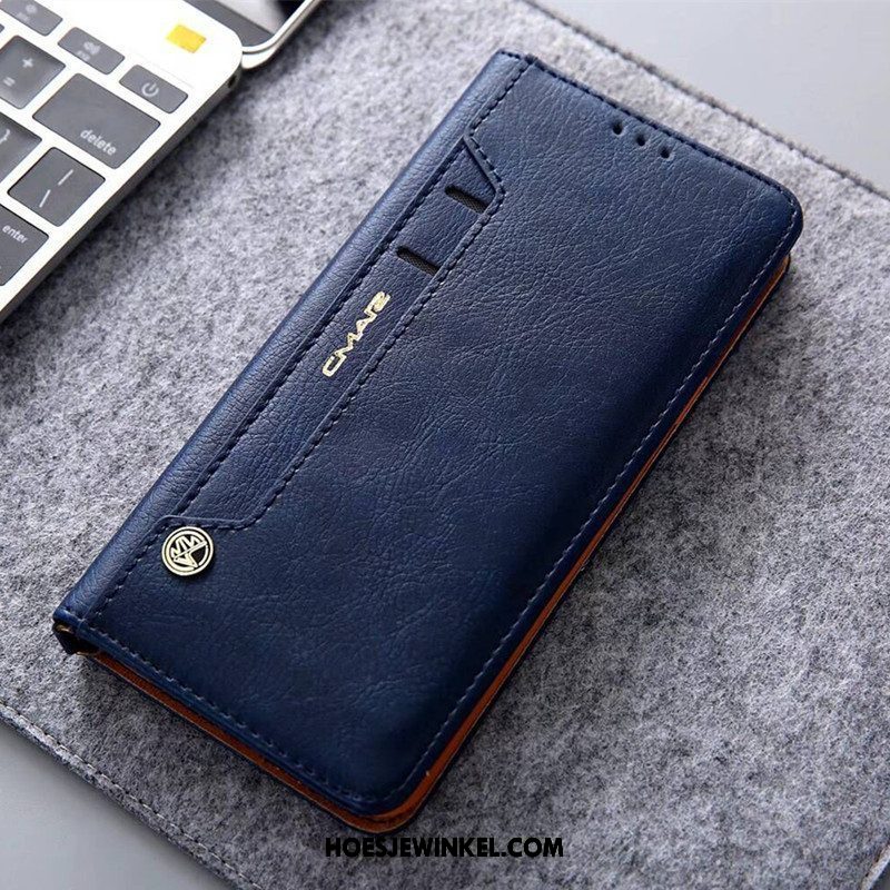 Xiaomi Redmi 6a Hoesje Bescherming Hoes Folio, Xiaomi Redmi 6a Hoesje Leren Etui Zwart