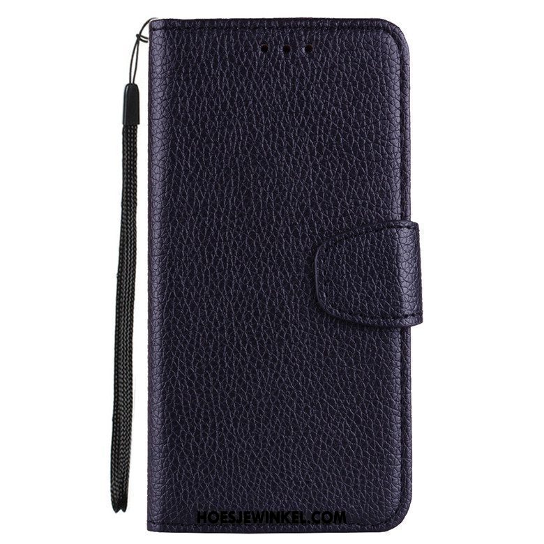 Xiaomi Redmi 6a Hoesje Blauw Folio Leren Etui, Xiaomi Redmi 6a Hoesje Zacht Hoes