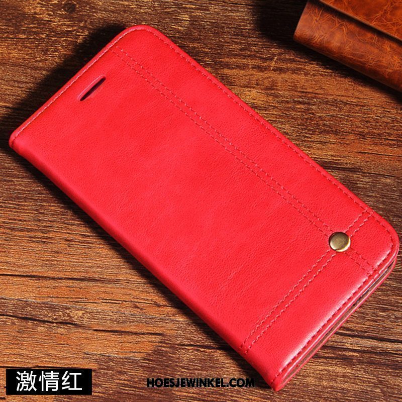 Xiaomi Redmi 6a Hoesje Echt Leer Hoes Trend, Xiaomi Redmi 6a Hoesje Leren Etui Mobiele Telefoon Braun