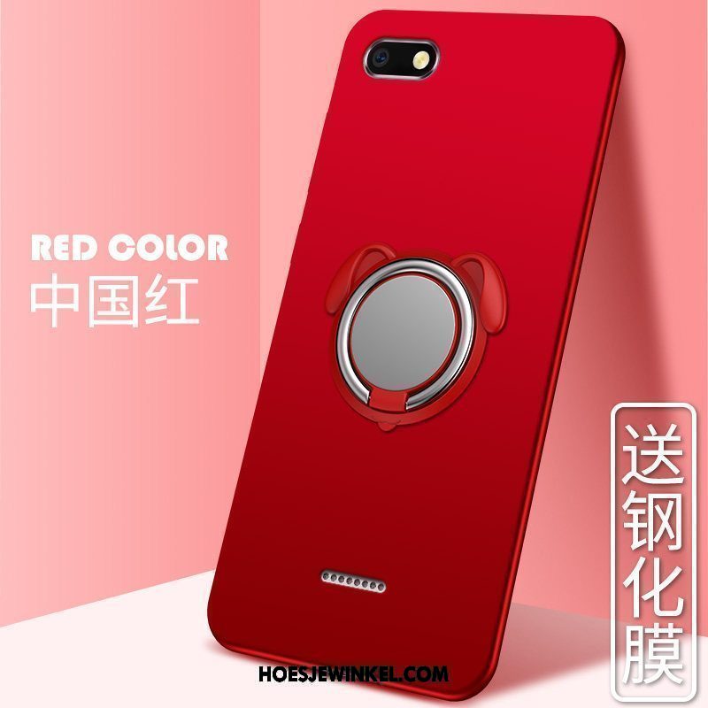 Xiaomi Redmi 6a Hoesje Hoes Bescherming Anti-fall, Xiaomi Redmi 6a Hoesje Rood Schrobben Beige