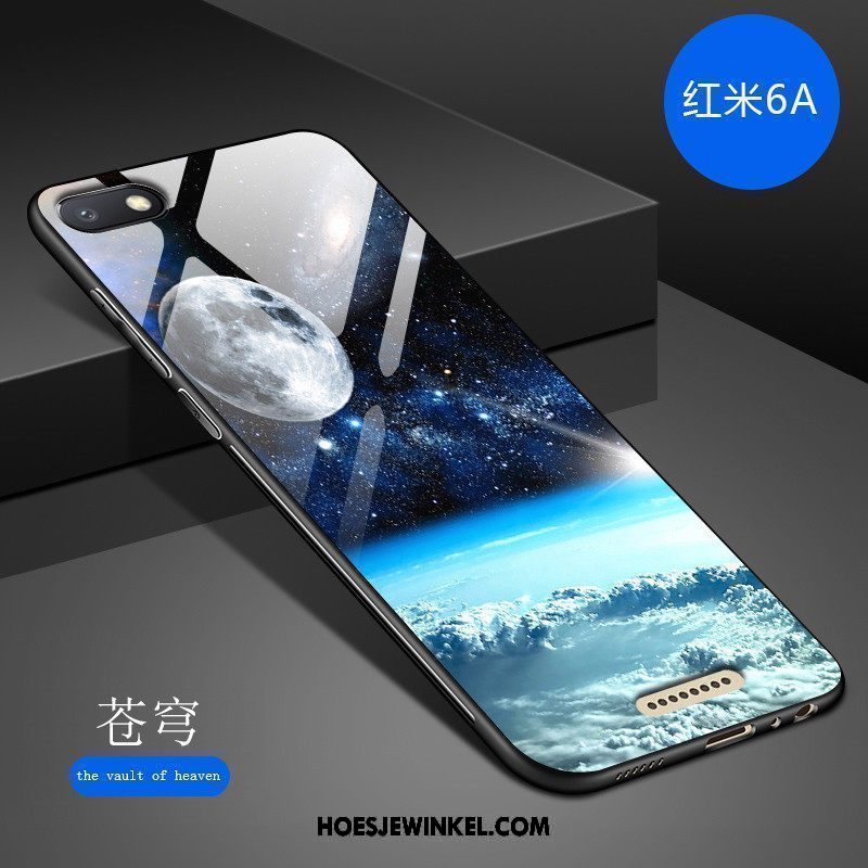 Xiaomi Redmi 6a Hoesje Hoes Kunst Persoonlijk, Xiaomi Redmi 6a Hoesje Donkerblauw Mode Beige