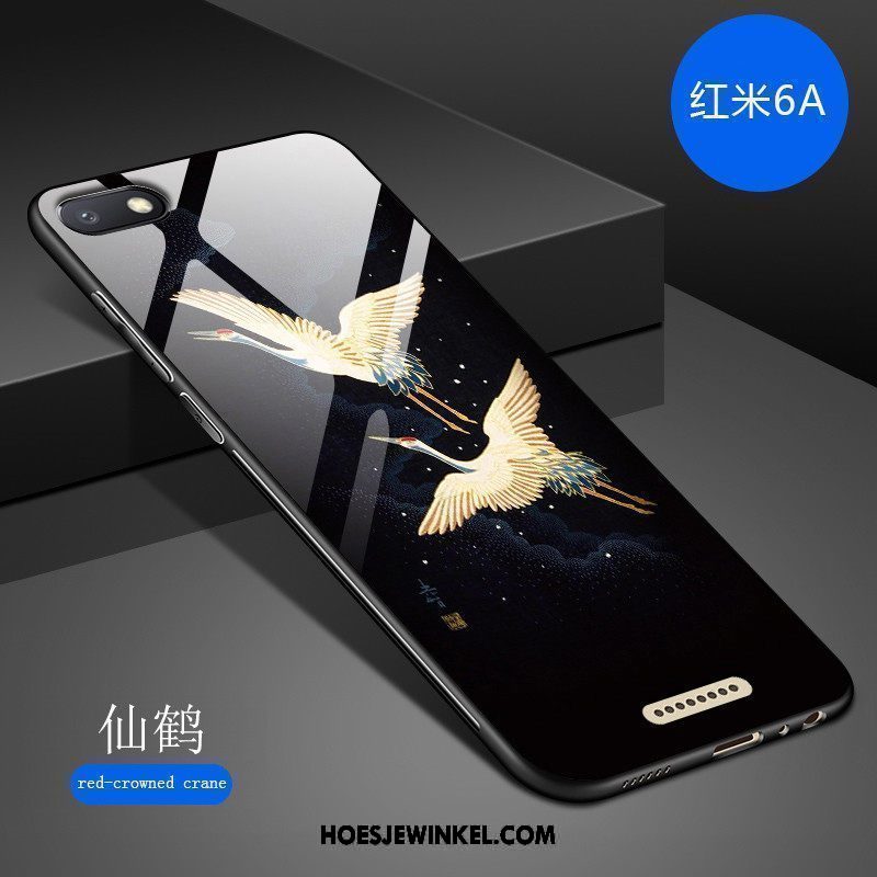 Xiaomi Redmi 6a Hoesje Hoes Kunst Persoonlijk, Xiaomi Redmi 6a Hoesje Donkerblauw Mode Beige