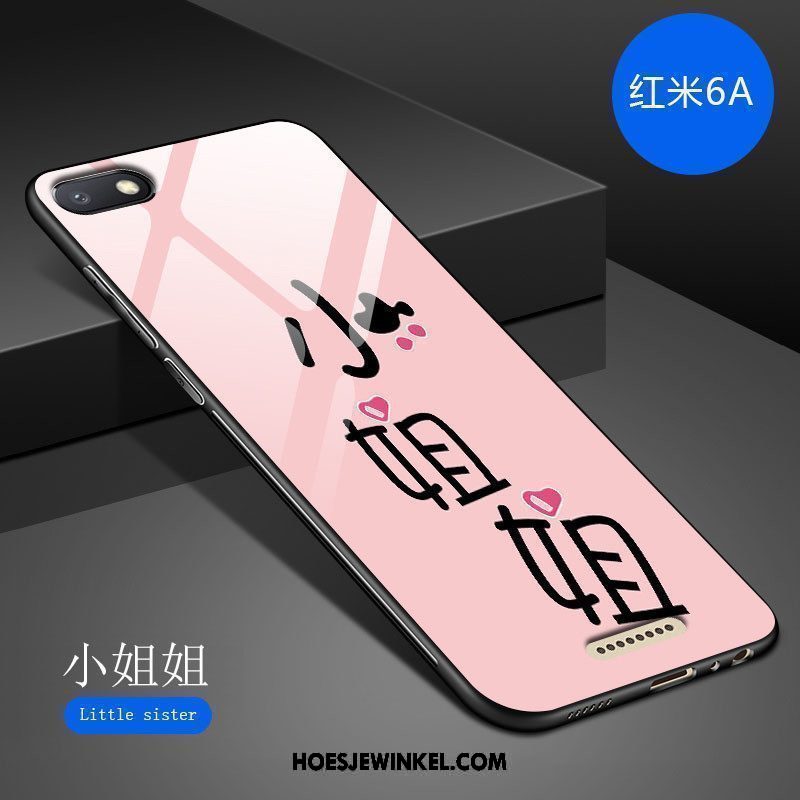 Xiaomi Redmi 6a Hoesje Hoes Kunst Persoonlijk, Xiaomi Redmi 6a Hoesje Donkerblauw Mode Beige