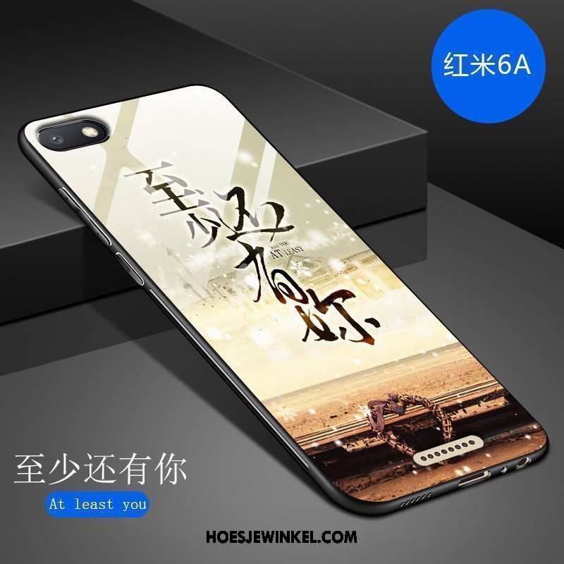 Xiaomi Redmi 6a Hoesje Hoes Kunst Persoonlijk, Xiaomi Redmi 6a Hoesje Donkerblauw Mode Beige