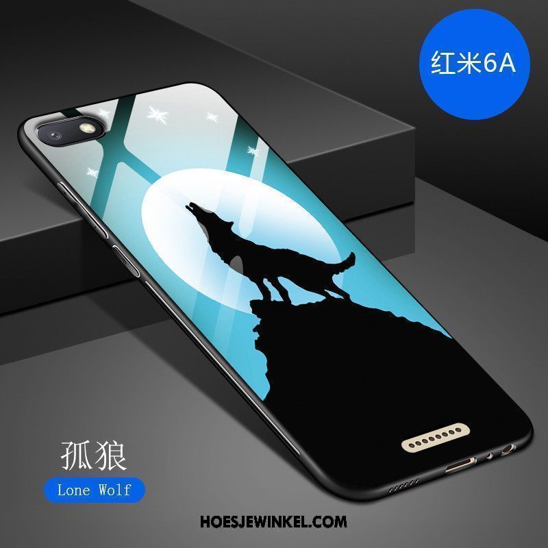 Xiaomi Redmi 6a Hoesje Hoes Kunst Persoonlijk, Xiaomi Redmi 6a Hoesje Donkerblauw Mode Beige