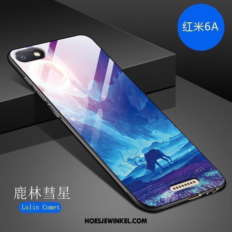 Xiaomi Redmi 6a Hoesje Hoes Kunst Persoonlijk, Xiaomi Redmi 6a Hoesje Donkerblauw Mode Beige