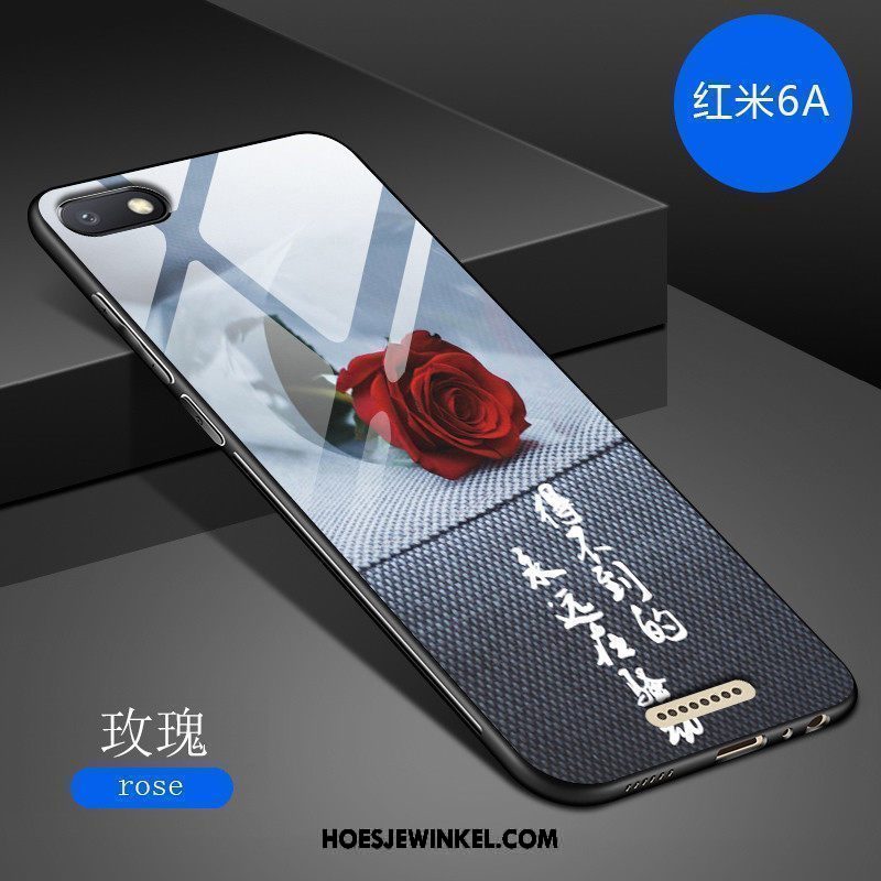 Xiaomi Redmi 6a Hoesje Hoes Kunst Persoonlijk, Xiaomi Redmi 6a Hoesje Donkerblauw Mode Beige