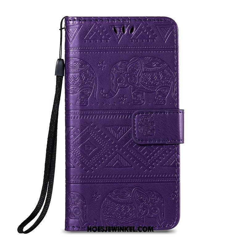 Xiaomi Redmi 6a Hoesje Leren Etui Jeugd Hoes, Xiaomi Redmi 6a Hoesje Anti-fall Clamshell Braun