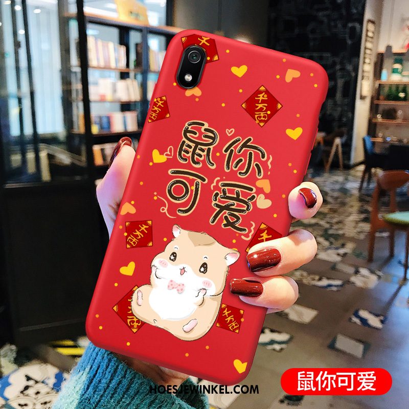 Xiaomi Redmi 7a Hoesje Mobiele Telefoon Vers Bescherming, Xiaomi Redmi 7a Hoesje Rood Anti-fall Beige