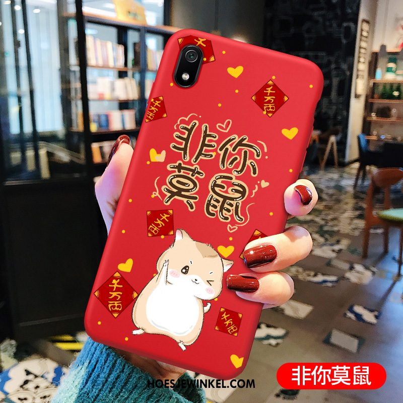 Xiaomi Redmi 7a Hoesje Mobiele Telefoon Vers Bescherming, Xiaomi Redmi 7a Hoesje Rood Anti-fall Beige