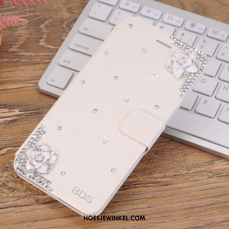 Xiaomi Redmi 7a Hoesje Rood Anti-fall All Inclusive, Xiaomi Redmi 7a Hoesje Leren Etui Clamshell Beige