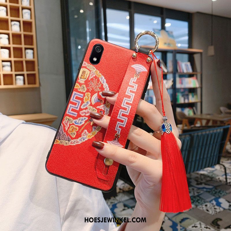 Xiaomi Redmi 7a Hoesje Rood Wind Anti-fall, Xiaomi Redmi 7a Hoesje Siliconen Grote Beige