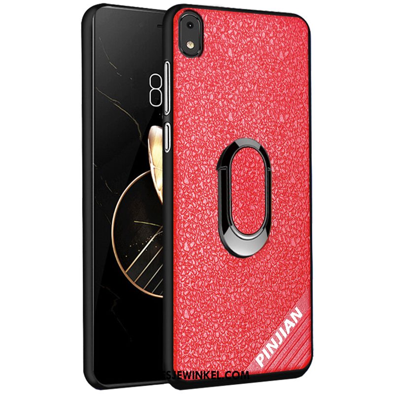 Xiaomi Redmi 7a Hoesje Schrobben Rood Reliëf, Xiaomi Redmi 7a Hoesje Mini Siliconen Beige