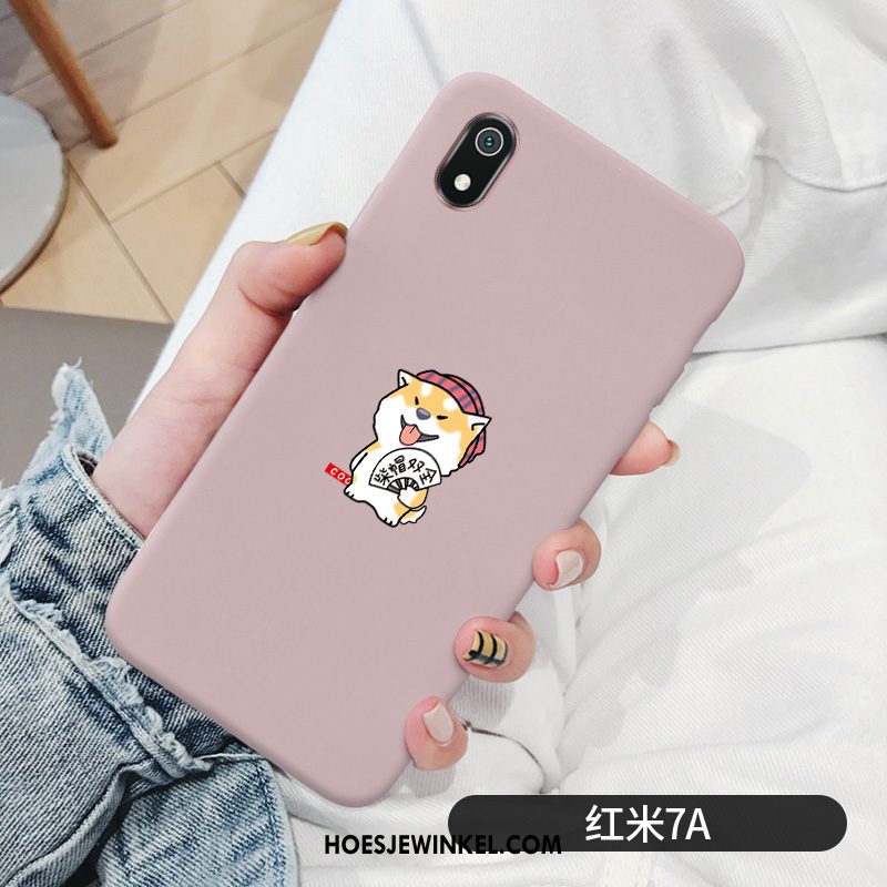 Xiaomi Redmi 7a Hoesje Wind Bescherming Mini, Xiaomi Redmi 7a Hoesje Zoet Rood Beige