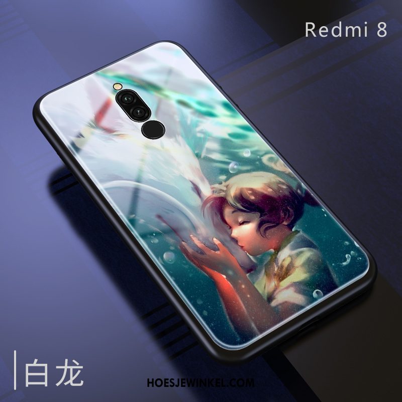 Xiaomi Redmi 8 Hoesje Glas Bescherming Mobiele Telefoon, Xiaomi Redmi 8 Hoesje Hoes Mini Beige