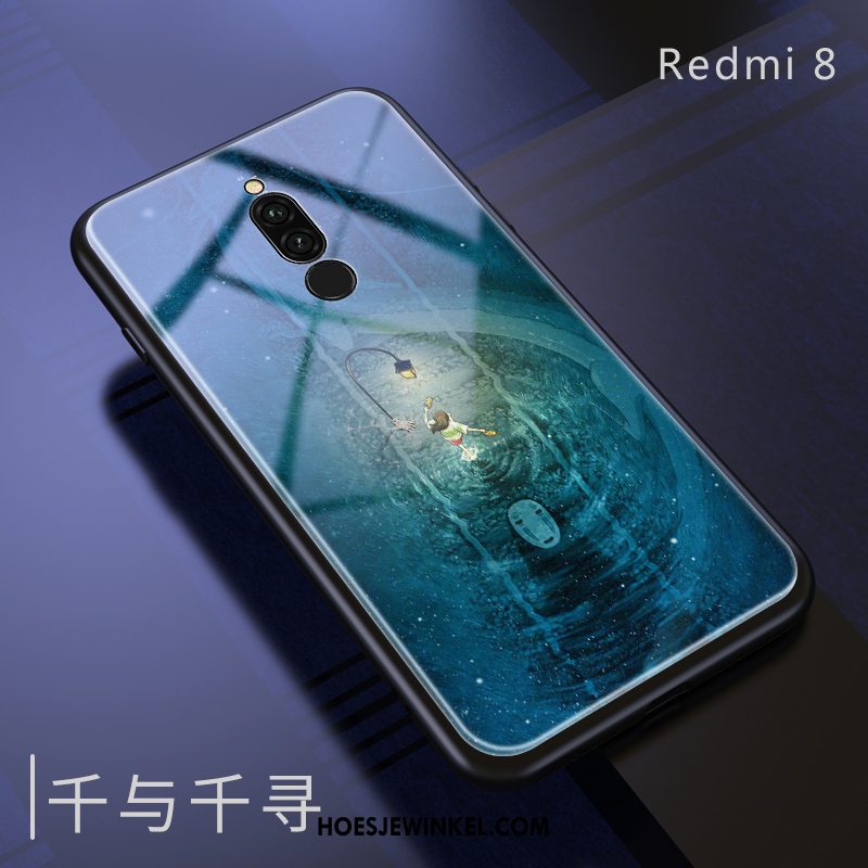 Xiaomi Redmi 8 Hoesje Glas Bescherming Mobiele Telefoon, Xiaomi Redmi 8 Hoesje Hoes Mini Beige