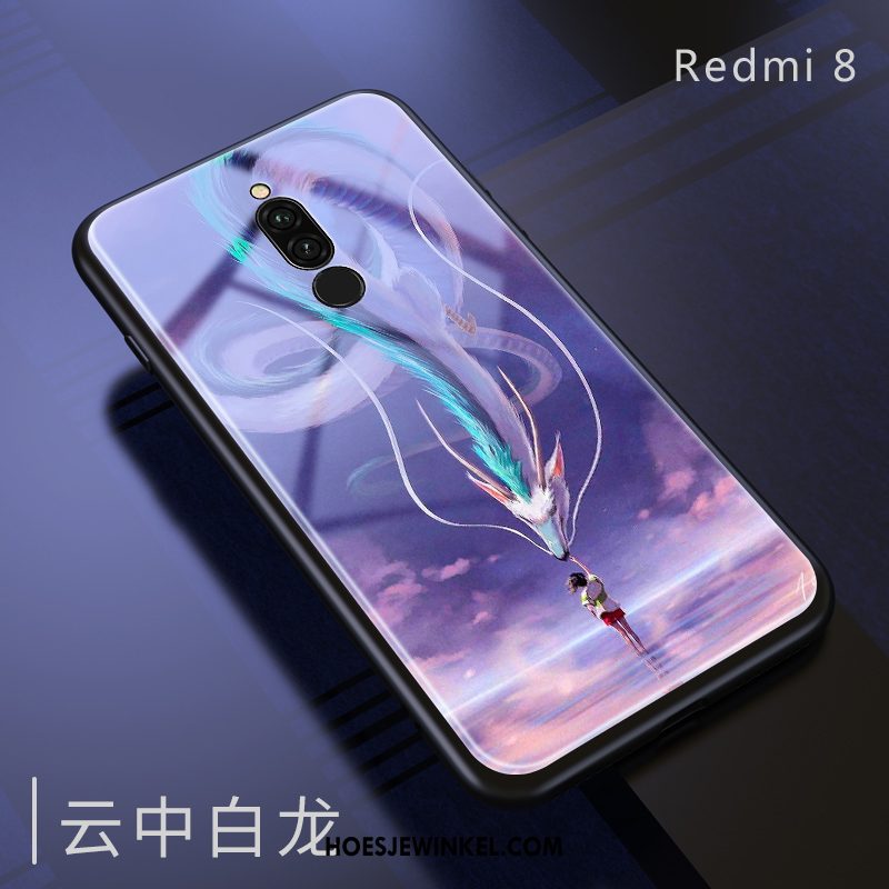 Xiaomi Redmi 8 Hoesje Glas Bescherming Mobiele Telefoon, Xiaomi Redmi 8 Hoesje Hoes Mini Beige