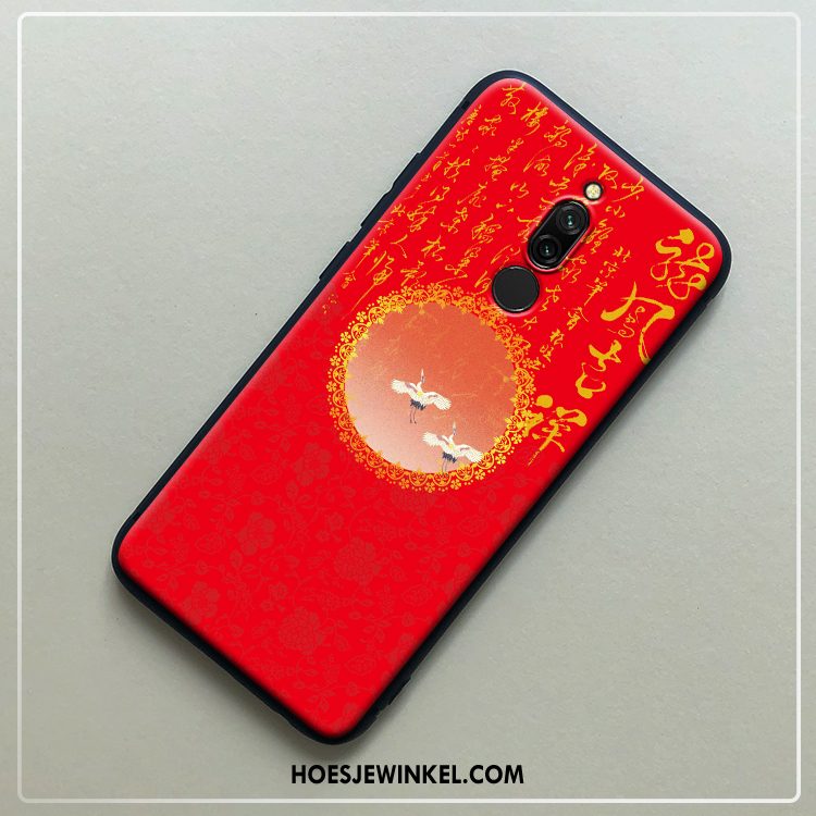 Xiaomi Redmi 8 Hoesje Persoonlijk Paleis Rood, Xiaomi Redmi 8 Hoesje Trend Zwart Beige