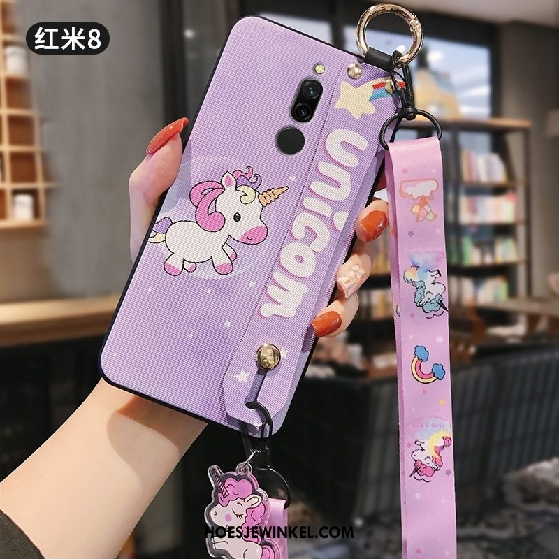 Xiaomi Redmi 8 Hoesje Roze Rood Bescherming, Xiaomi Redmi 8 Hoesje Siliconen Scheppend Beige