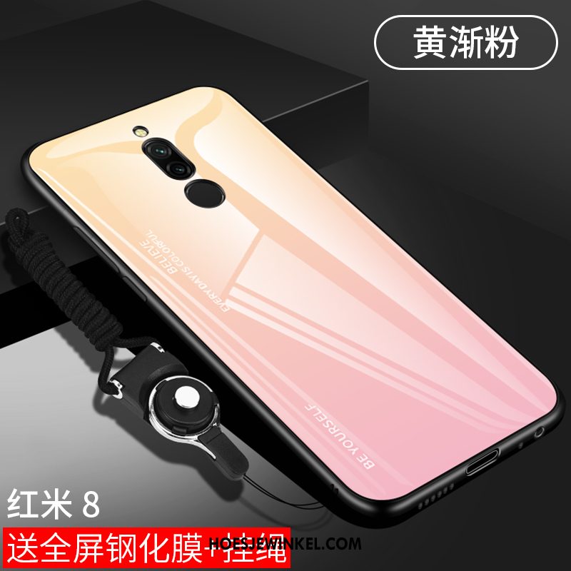 Xiaomi Redmi 8 Hoesje Scheppend Hoes Spiegel, Xiaomi Redmi 8 Hoesje Anti-fall Hanger Beige