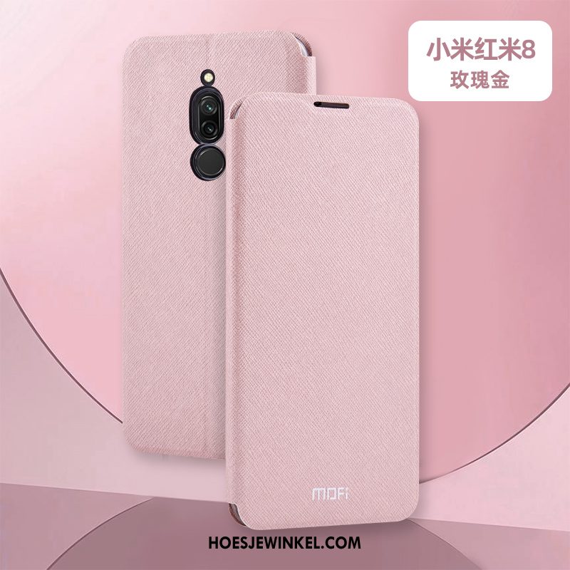 Xiaomi Redmi 8 Hoesje Zacht Persoonlijk Leren Etui, Xiaomi Redmi 8 Hoesje Nieuw All Inclusive Beige