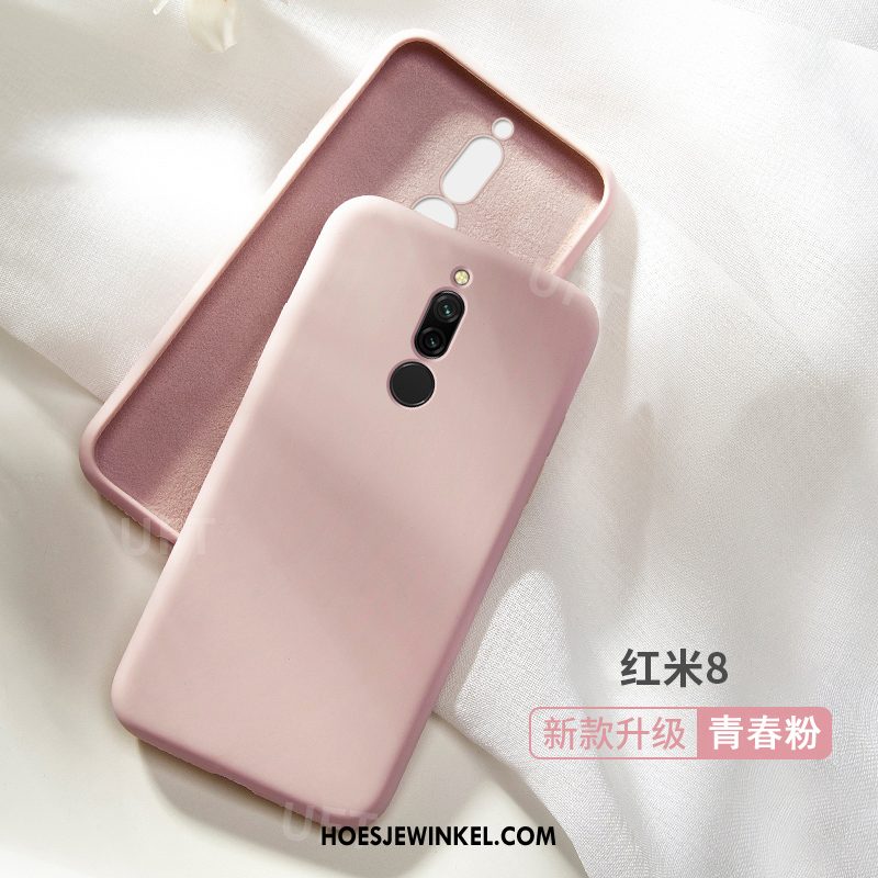 Xiaomi Redmi 8 Hoesje Zacht Siliconen Dun, Xiaomi Redmi 8 Hoesje Mobiele Telefoon Rood Beige