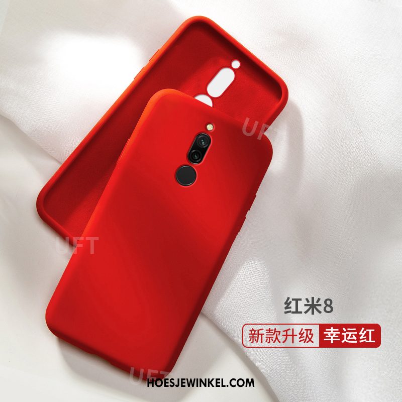 Xiaomi Redmi 8 Hoesje Zacht Siliconen Dun, Xiaomi Redmi 8 Hoesje Mobiele Telefoon Rood Beige