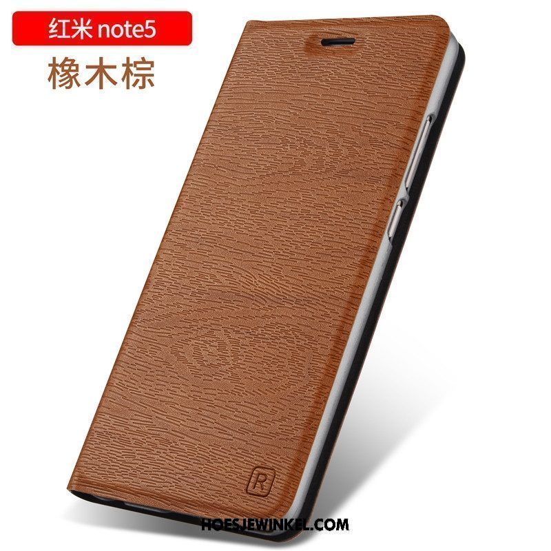 Xiaomi Redmi Note 5 Hoesje Anti-fall Leren Etui Scheppend, Xiaomi Redmi Note 5 Hoesje Bedrijf Persoonlijk Beige