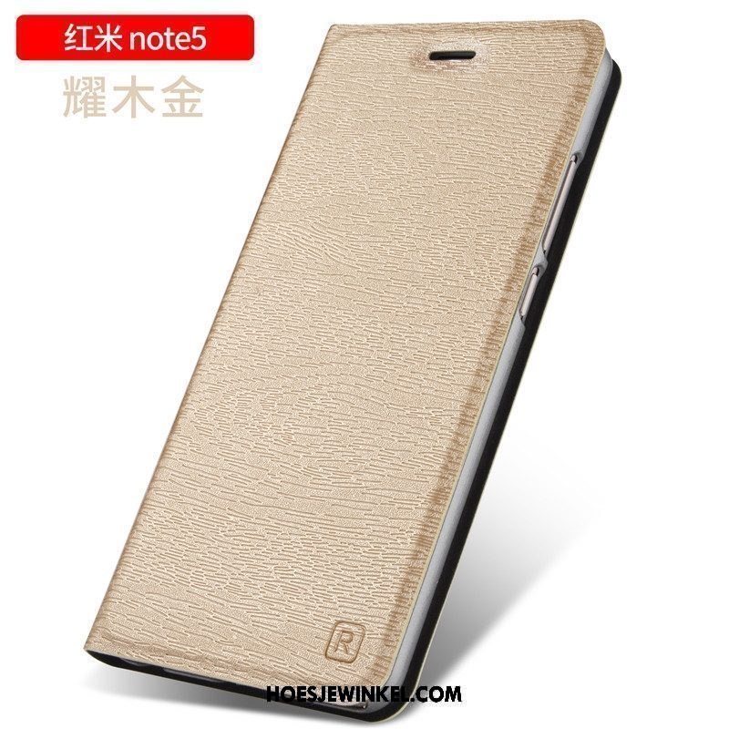 Xiaomi Redmi Note 5 Hoesje Anti-fall Leren Etui Scheppend, Xiaomi Redmi Note 5 Hoesje Bedrijf Persoonlijk Beige