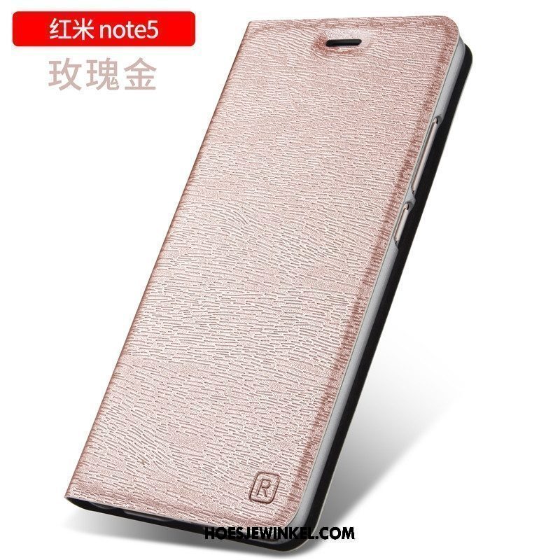 Xiaomi Redmi Note 5 Hoesje Anti-fall Leren Etui Scheppend, Xiaomi Redmi Note 5 Hoesje Bedrijf Persoonlijk Beige