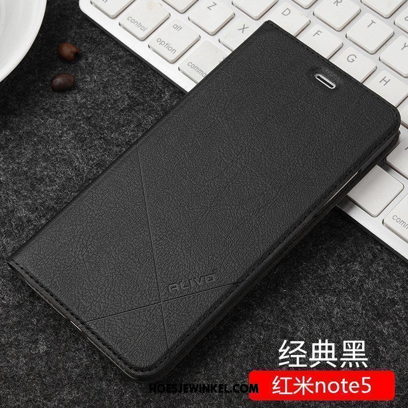 Xiaomi Redmi Note 5 Hoesje Bescherming Anti-fall Mobiele Telefoon, Xiaomi Redmi Note 5 Hoesje Leren Etui Hoes Beige