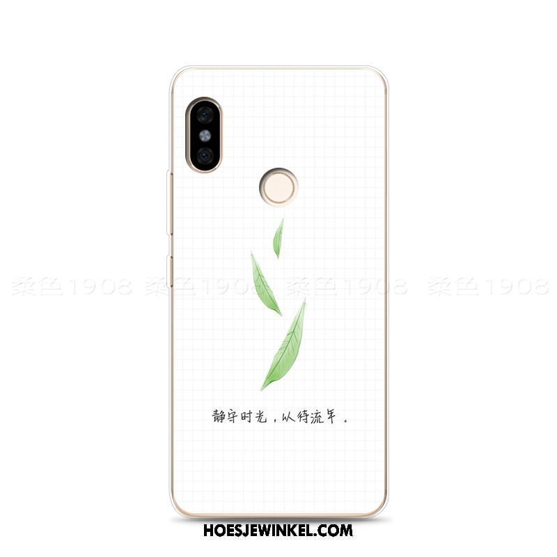 Xiaomi Redmi Note 5 Hoesje Boom Blad Rood Anti-fall, Xiaomi Redmi Note 5 Hoesje Kunst Plant Beige