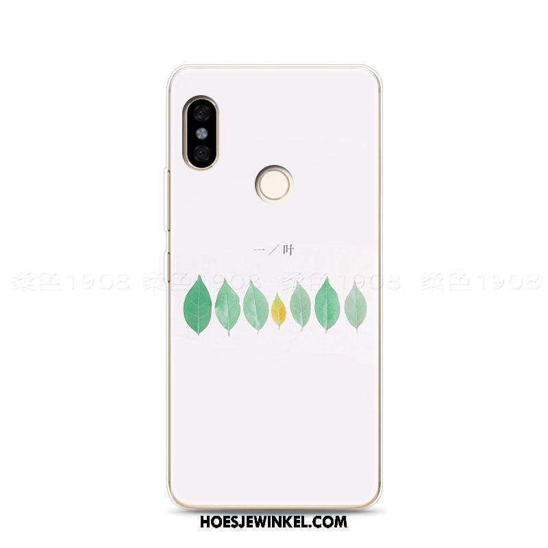 Xiaomi Redmi Note 5 Hoesje Boom Blad Rood Anti-fall, Xiaomi Redmi Note 5 Hoesje Kunst Plant Beige