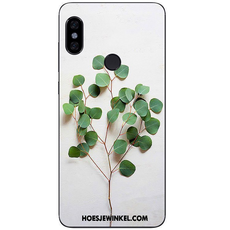 Xiaomi Redmi Note 5 Hoesje Groen Zacht Boom Blad, Xiaomi Redmi Note 5 Hoesje Eenvoudige Rood Beige