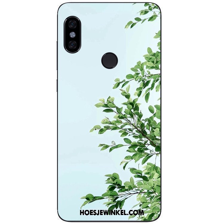 Xiaomi Redmi Note 5 Hoesje Groen Zacht Boom Blad, Xiaomi Redmi Note 5 Hoesje Eenvoudige Rood Beige