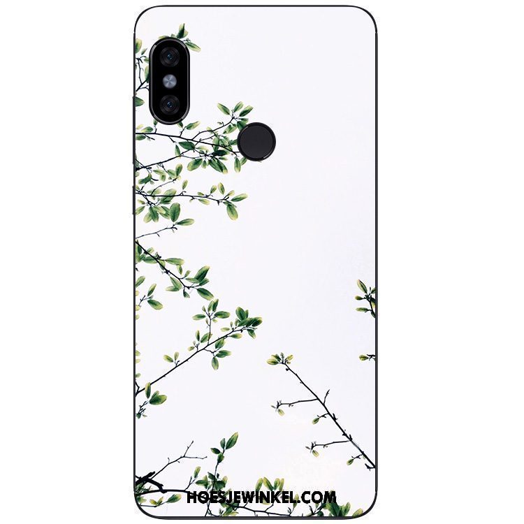 Xiaomi Redmi Note 5 Hoesje Groen Zacht Boom Blad, Xiaomi Redmi Note 5 Hoesje Eenvoudige Rood Beige