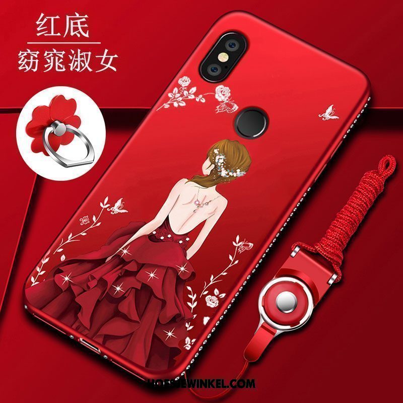 Xiaomi Redmi Note 5 Hoesje Hoes Anti-fall Rood, Xiaomi Redmi Note 5 Hoesje Mini Zacht Beige